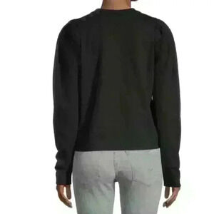 BUFFALO | David Bitton Black Pullover Crewneck Ruffled Shoulders Sweater